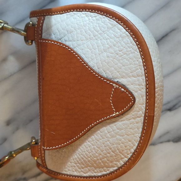 Dooney & Bourke Tiny Cream and Tan Leather Crossbody/belt Bag π - Picture 11 of 17